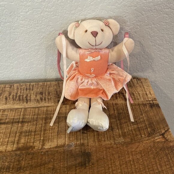 Bear Ice Skater Dasha Designs Plush Ballerina Doll Tutu 13” Toy Pink Tan - Picture 6 of 7